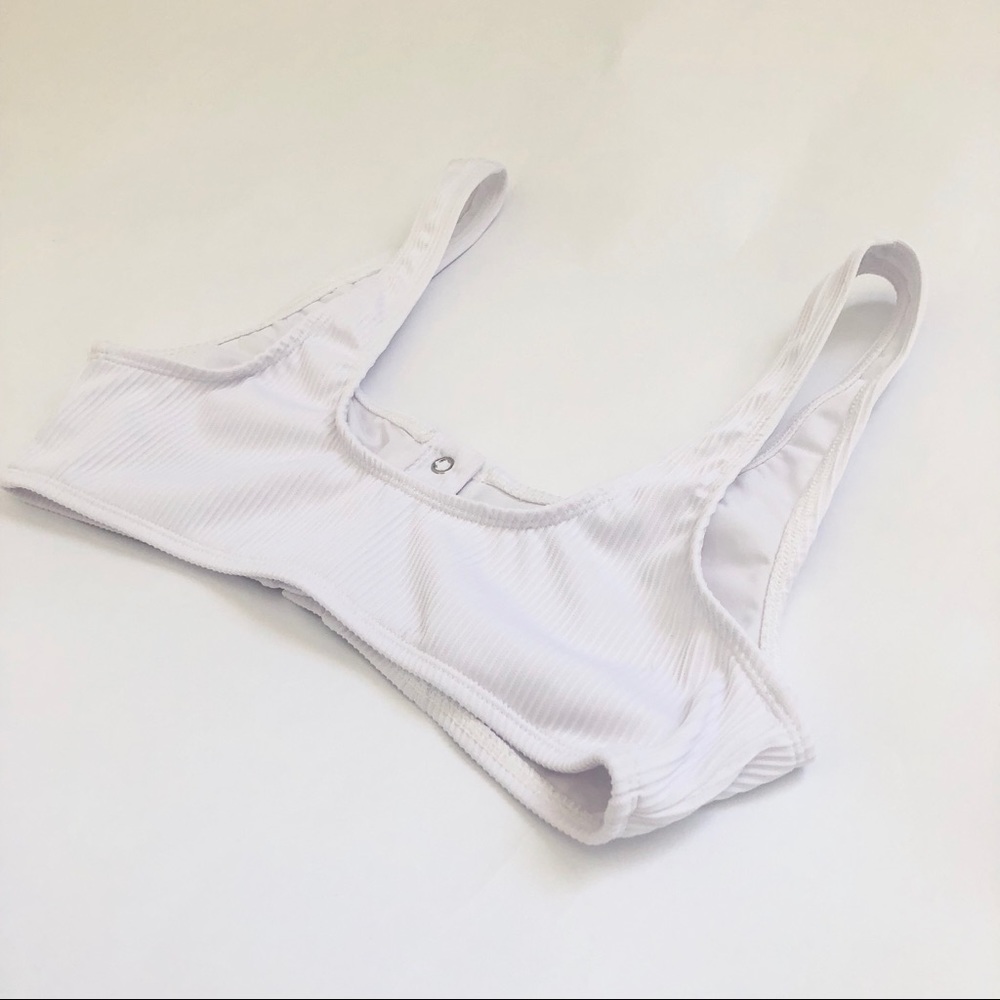 Topshop Ribbed Bikini Top White - Picture 4 of 5